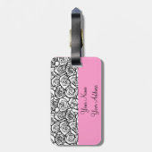 ヴィンテージガーリーのバラ ラゲッジタグ (裏面縦)