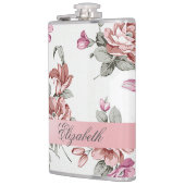 ヴィンテージガーリーシックな花パーソナライズされた- フラスク (左)