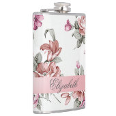 ヴィンテージガーリーシックな花パーソナライズされた- フラスク (右)