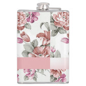 ヴィンテージガーリーシックな花パーソナライズされた- フラスク (裏面)