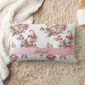 ヴィンテージガーリーシックな花パーソナライズされた- ランバークッション (ブランケット)