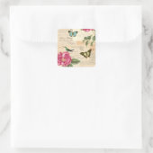 ヴィンテージガーリーシール(バラと蝶あり) スクエアシール (バッグ)