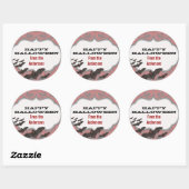 ヴィンテージガーリーダマスクこうもりピンク&グレー ラウンドシール (シート)