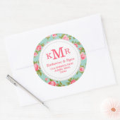 ヴィンテージガーリーバラフローラモノグラム住所 シール (封筒)