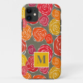 ヴィンテージガーリーバラ花柄モノグラム Case-Mate iPhoneケース (裏面)