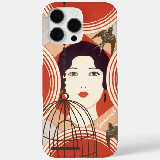 ヴィンテージガーリーバードケージラブバード Case-Mate iPhoneケース (裏面)