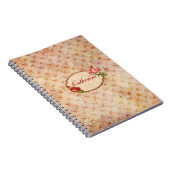 ヴィンテージガーリーパーソナライズされたフローラ ノートブック (右側)