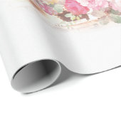 ヴィンテージガーリーピンクの花パリエッフェルタワー ラッピングペーパー (ロールコーナー)