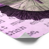 ヴィンテージガーリーピンク感動的蝶引用文 ポスター (角)