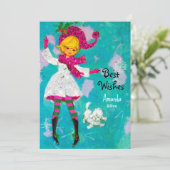 ヴィンテージガーリーレトロな新年の挨拶 シーズンカード (スタンド正面)