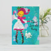 ヴィンテージガーリーレトロな新年の挨拶 招待状 (スタンド正面)