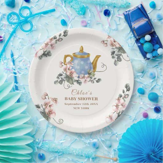 ヴィンテージガーリーワイルドフラワーティーベイビーシャワー ペーパープレート (パーティー)