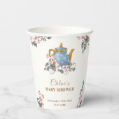ヴィンテージガーリーワイルドフラワーティーベイビーシャワー 紙コップ (裏面)
