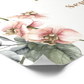 ヴィンテージガーリーワイルドフラワー茶ベイビーシャワーへようこそ ポスター (角)