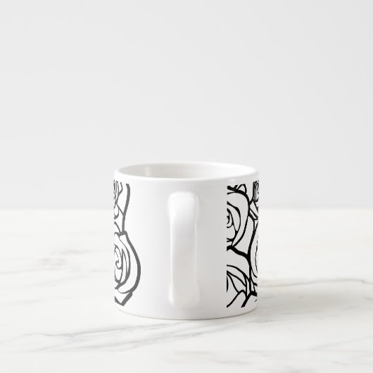 ヴィンテージガーリー白いバラ エスプレッソカップ (裏面)