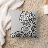 ヴィンテージガーリー白いバラ クッション (ブランケット)