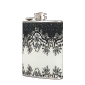 ヴィンテージガーリー白黒花柄 フラスク (左)