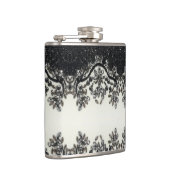 ヴィンテージガーリー白黒花柄 フラスク (右)