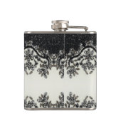 ヴィンテージガーリー白黒花柄 フラスク (裏面)