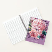 ヴィンテージガーリー紫とピンクの水色フローラ ノートブック (内部)