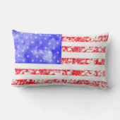 ヴィンテージガーリー芸術的アメリカ国旗 ランバークッション (裏面)