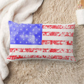 ヴィンテージガーリー芸術的アメリカ国旗 ランバークッション (ブランケット)