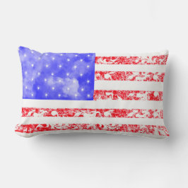 ヴィンテージガーリー芸術的アメリカ国旗 ランバークッション