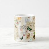 ヴィンテージガーリーEphemeraファッションコラージュ（名前） コーヒーマグカップ (中央)