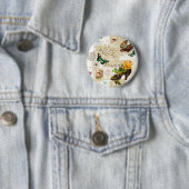 ヴィンテージガーリーEphemeraファッションコラージュ(名前) 缶バッジ (インサイチュ)