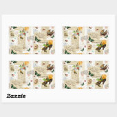 ヴィンテージガーリーEphemeraファッションコラージュ（名前） 長方形シール (シート)