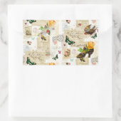 ヴィンテージガーリーEphemeraファッションコラージュ（名前） 長方形シール (バッグ)