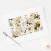 ヴィンテージガーリーEphemeraファッションコラージュ（名前） 長方形シール (封筒)