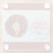 ヴィンテージガールお洒落クリスマスホリデー ガラスコースター (裏面)