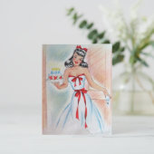 ヴィンテージガールお誕生日ケーキ シーズンカード (スタンド正面)