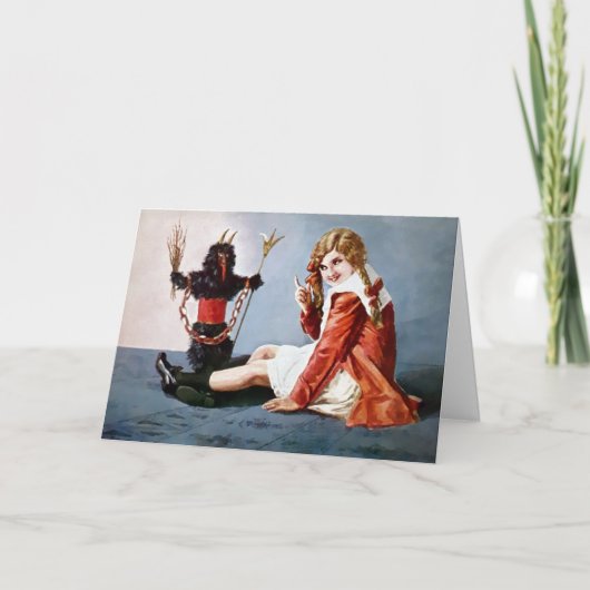 ヴィンテージガールとクランプスクリスマスカード シーズンカード (正面)