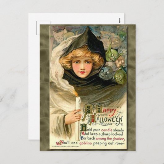 ヴィンテージガールとゴブリン シーズンポストカード (正面/裏面)