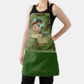 ヴィンテージガールとシャムロックパーソナライズされたハッピー エプロン (インサイチュ)