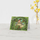 ヴィンテージガールとシャムロック カード (黄色い花)