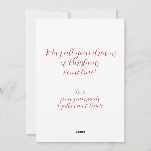 ヴィンテージガールとトナカイのクリスマスカード シーズンカード (裏面)