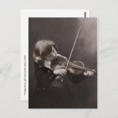 ヴィンテージガールとバイオリンc1920年代のはがき ポストカード (正面/裏面)