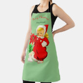 ヴィンテージガールとバニークリスマスホリデーエプロン エプロン (インサイチュ)