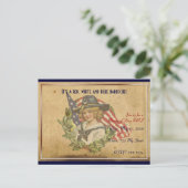 ヴィンテージガールとフラグメモリアルデー ポストカード (スタンド正面)