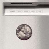 ヴィンテージガールとプードル マグネット (インサイチュ (食洗機))