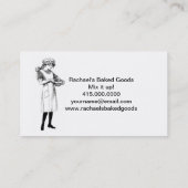 ヴィンテージガールとミキシングボウルベイカーまたはパティシエ 名刺 (裏面)