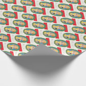 ヴィンテージガールと子犬のクリスマスラッピング紙 ラッピングペーパー (角)