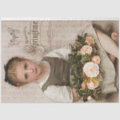 ヴィンテージガールと桃のバラデクページ 薄葉紙 (正面)