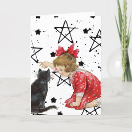 ヴィンテージガールと黒猫ハロウィーン シーズンカード