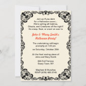 ヴィンテージガールのかぼちゃの彫刻 ハロウィン 招待状 (裏面)