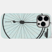 ヴィンテージガールアクアブルーバイクリネンIphone Case-Mate iPhoneケース (裏面 (横))