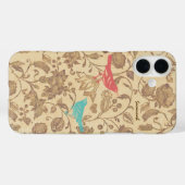 ヴィンテージガールアクアレッドラブバードパターン Case-Mate iPhoneケース (裏面 (横))